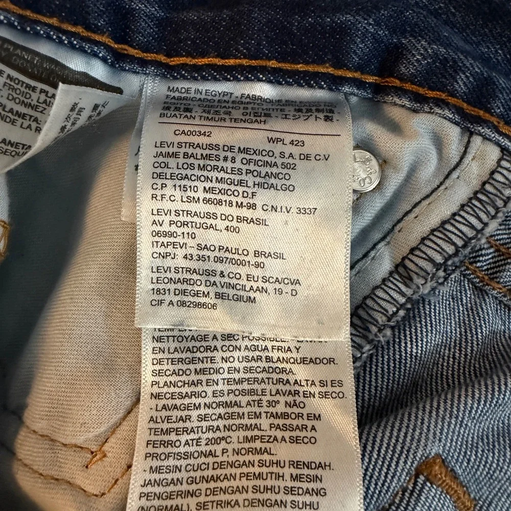 Levis Mens Jeans 38x30 Blue 505 Regular‎ Fit Straight Leg Denim Pants Western